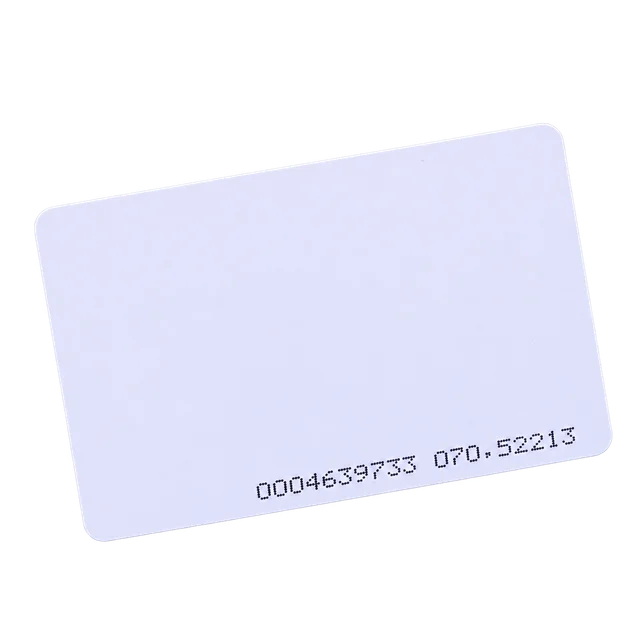 ตัวอย่างคีย์การ์ดแบบบัตรบางสีขาว